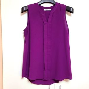 L Rickis purple blouse sleeveless top v neck